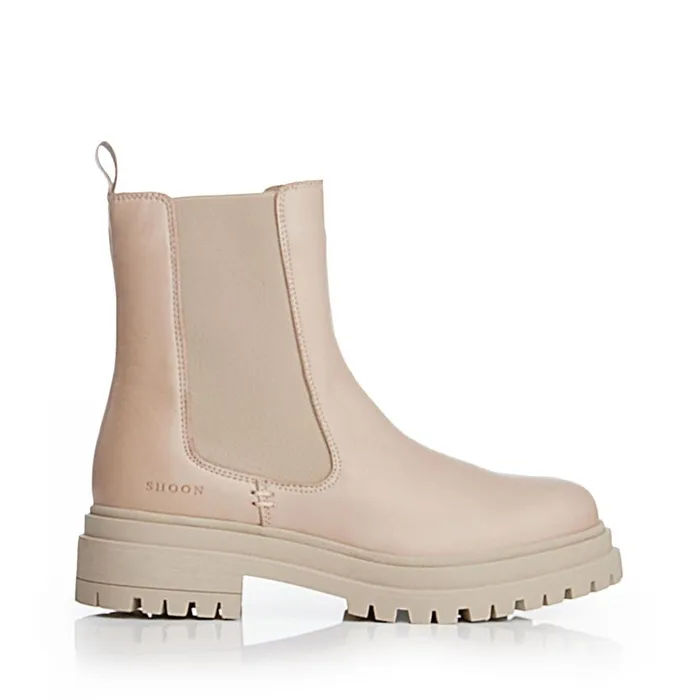 Chunky Boots Women Moda In Pelle Shoon Sh Isha Cream Leather