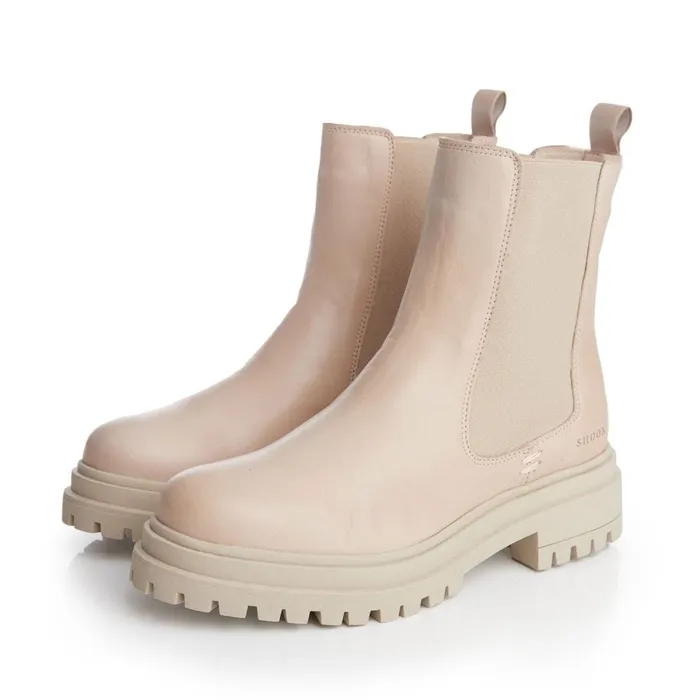 Chunky Boots Women Moda In Pelle Shoon Sh Isha Cream Leather