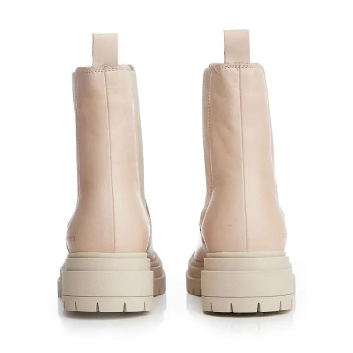 Chunky Boots Women Moda In Pelle Shoon Sh Isha Cream Leather