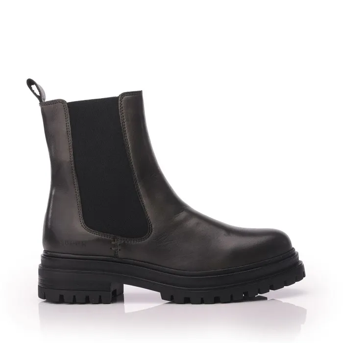 Chunky Boots Women Moda In Pelle Shoon Sh Isha Olive Leather