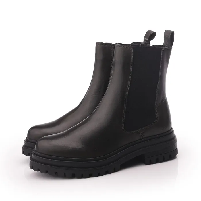 Chunky Boots Women Moda In Pelle Shoon Sh Isha Olive Leather