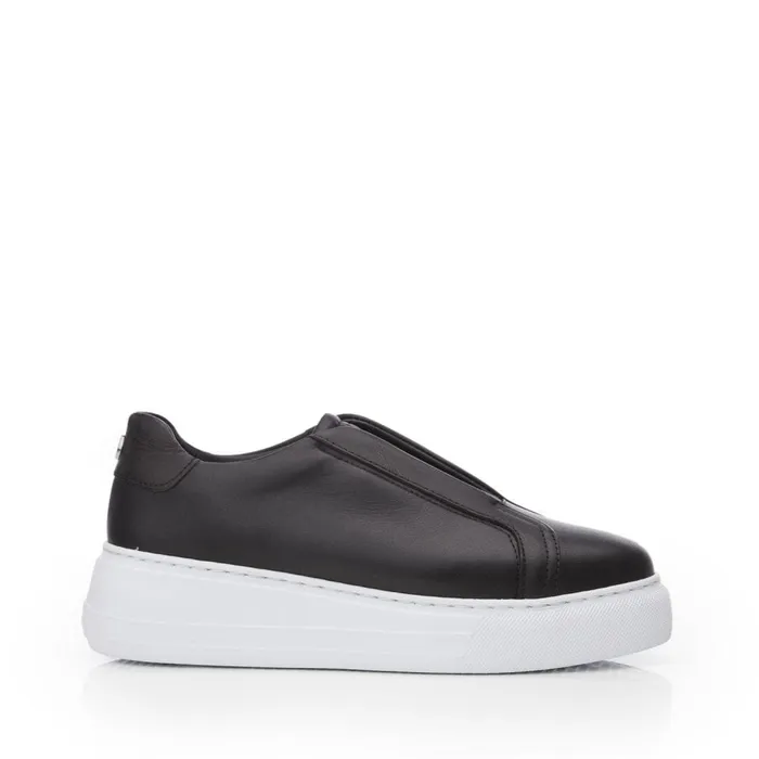 Chunky Trainers Women Moda In Pelle Alber Black Leather