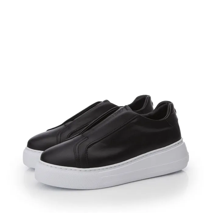 Chunky Trainers Women Moda In Pelle Alber Black Leather