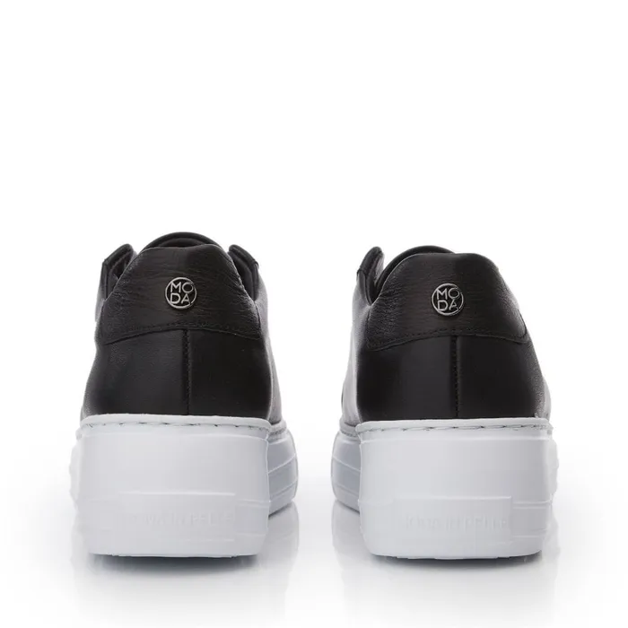 Chunky Trainers Women Moda In Pelle Alber Black Leather