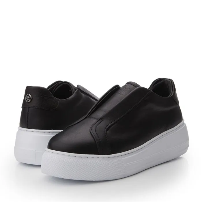 Chunky Trainers Women Moda In Pelle Alber Black Leather