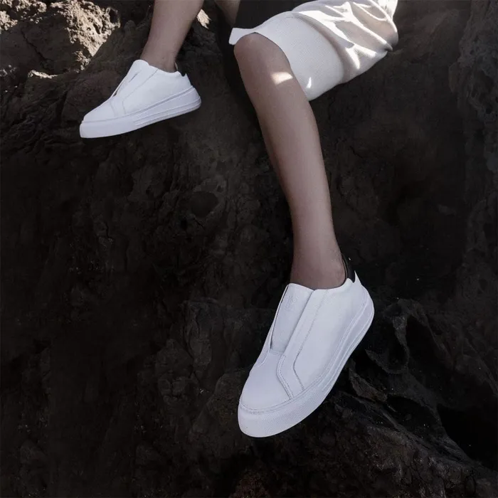 Chunky Trainers Women Moda In Pelle Alber White Leather