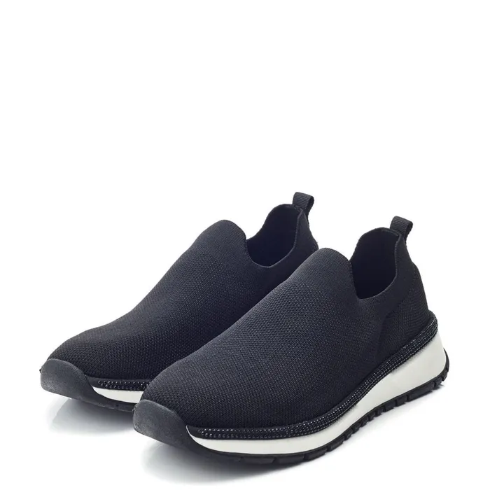 Chunky Trainers Women Moda In Pelle Bellariah Black Textile