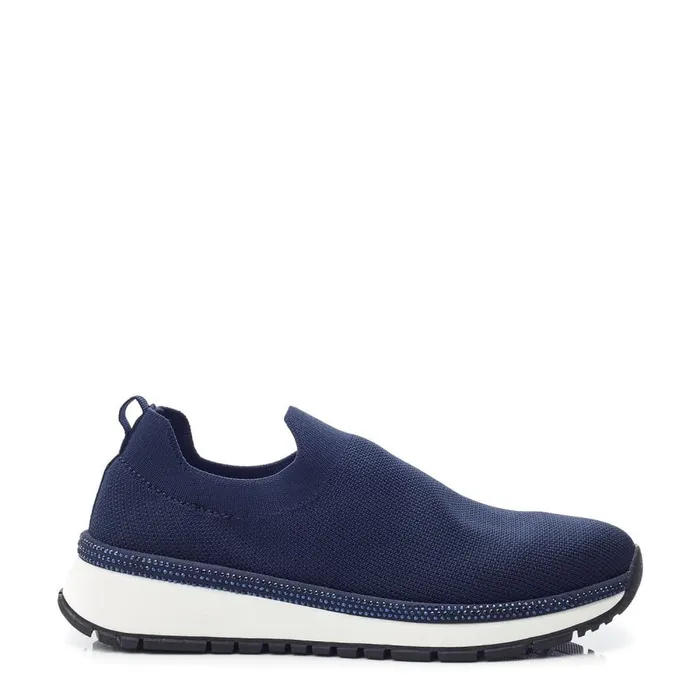 Chunky Trainers Women Moda In Pelle Bellariah Navy Textile