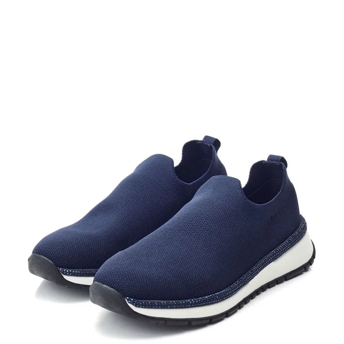 Chunky Trainers Women Moda In Pelle Bellariah Navy Textile