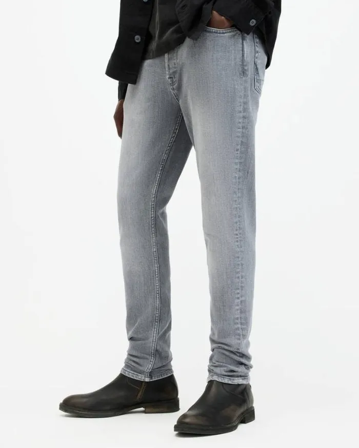 Cigarette Skinny Fit Denim Jeans Grey Men AllSaints Pants
