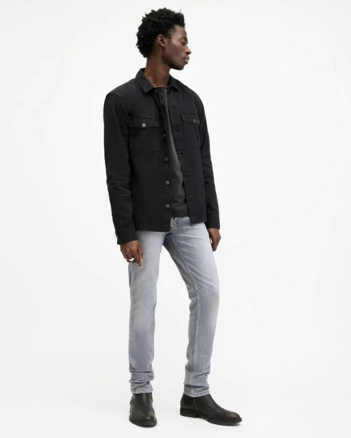 Cigarette Skinny Fit Denim Jeans Grey Men AllSaints Pants
