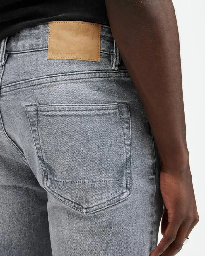 Cigarette Skinny Fit Denim Jeans Grey Men AllSaints Pants