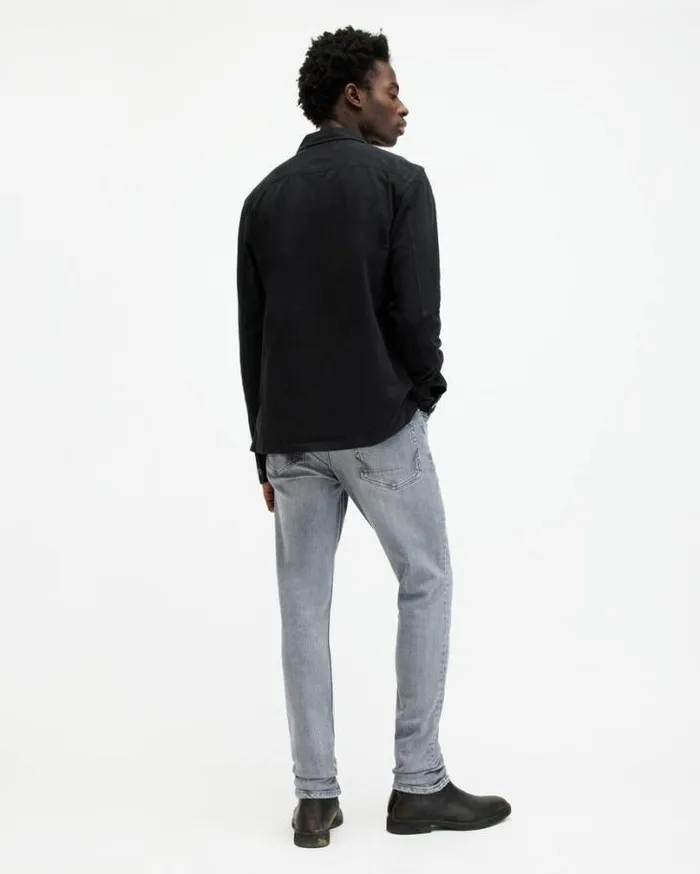 Cigarette Skinny Fit Denim Jeans Grey Men AllSaints Pants