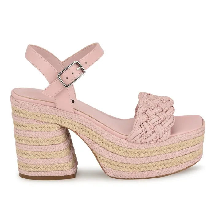 Cinka Woven Platform Sandals Light Pink Women Nine West Platforms