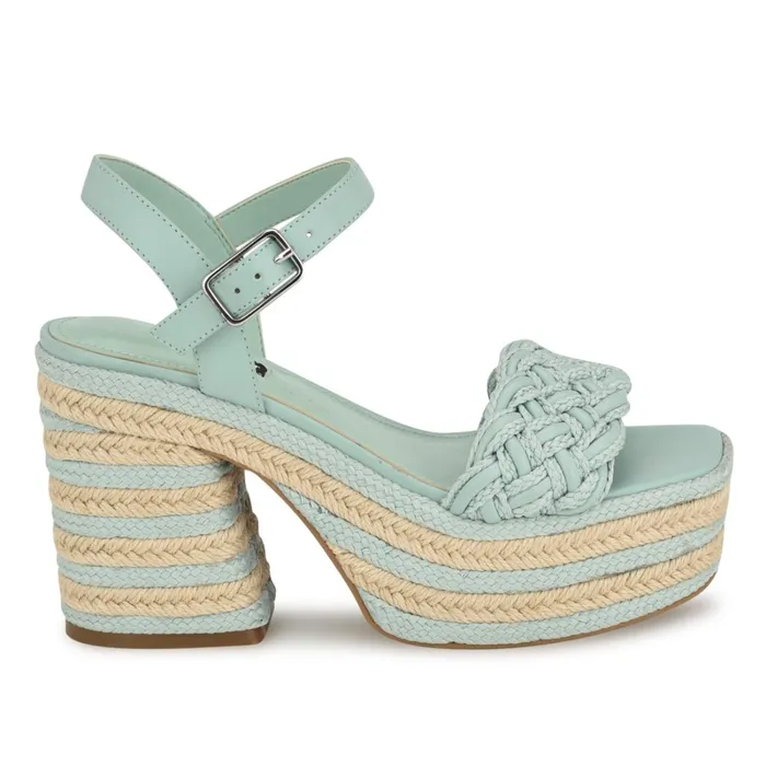 Cinka Woven Platform Sandals Mint Green Women Nine West Sandals
