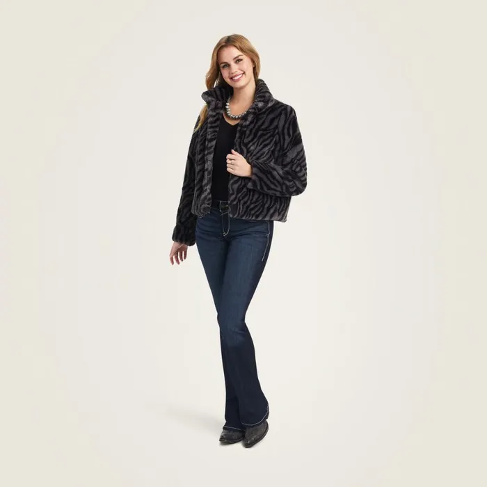 City Girl Faux Fur Jacket Black Women Ariat Jackets and Vests City Girl Faux Fur Jacket Black Women Ariat Jackets and Vests