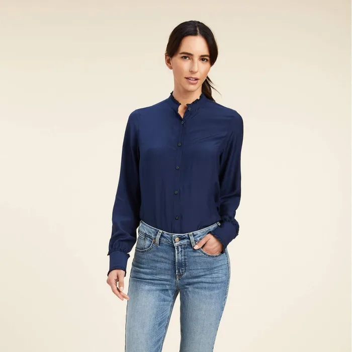 Clarion Blouse Navy Women Ariat TShirts and Tops