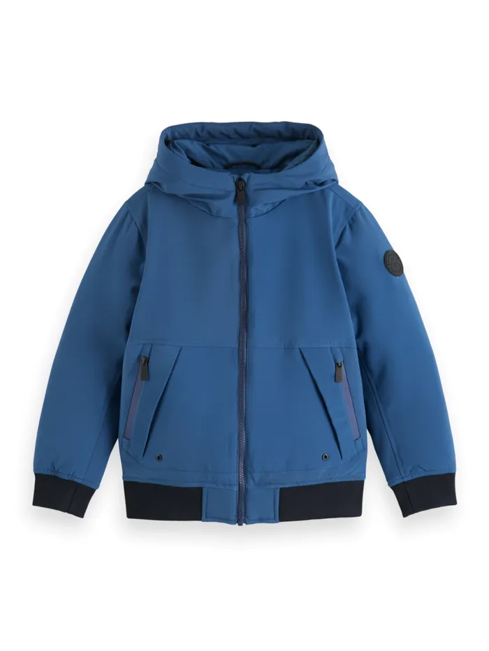 CLASSIC HOODED SOFTSHELL JACKET Heritage Blue Kids Scotch and Soda Jackets and Coats
