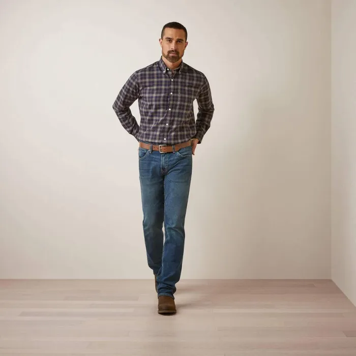 Clement Shirt Navy Plaid Men Ariat Button Down Shirts Clement Shirt Navy Plaid Men Ariat Button Down Shirts