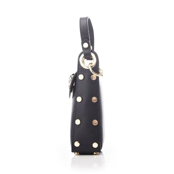 Clutch Bags Women Moda In Pelle Joie Bag Black And Gold Metallic Leather