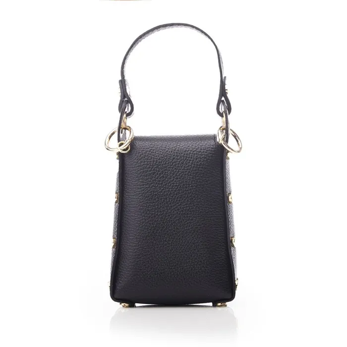 Clutch Bags Women Moda In Pelle Joie Bag Black And Gold Metallic Leather