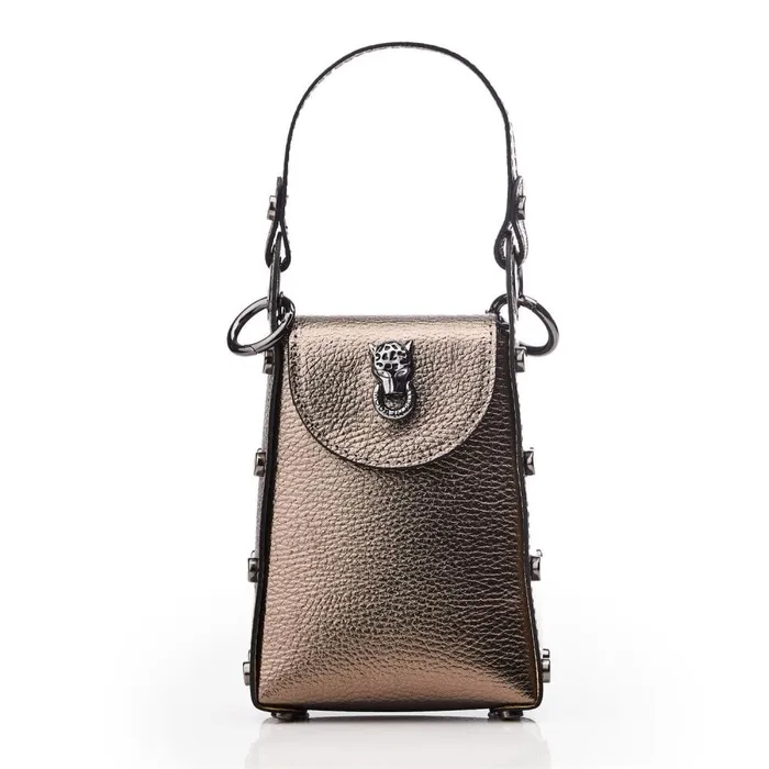 Clutch Bags Women Moda In Pelle Joie Bag Pewter Metallic Leather
