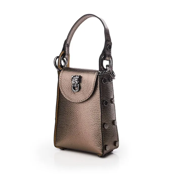 Clutch Bags Women Moda In Pelle Joie Bag Pewter Metallic Leather