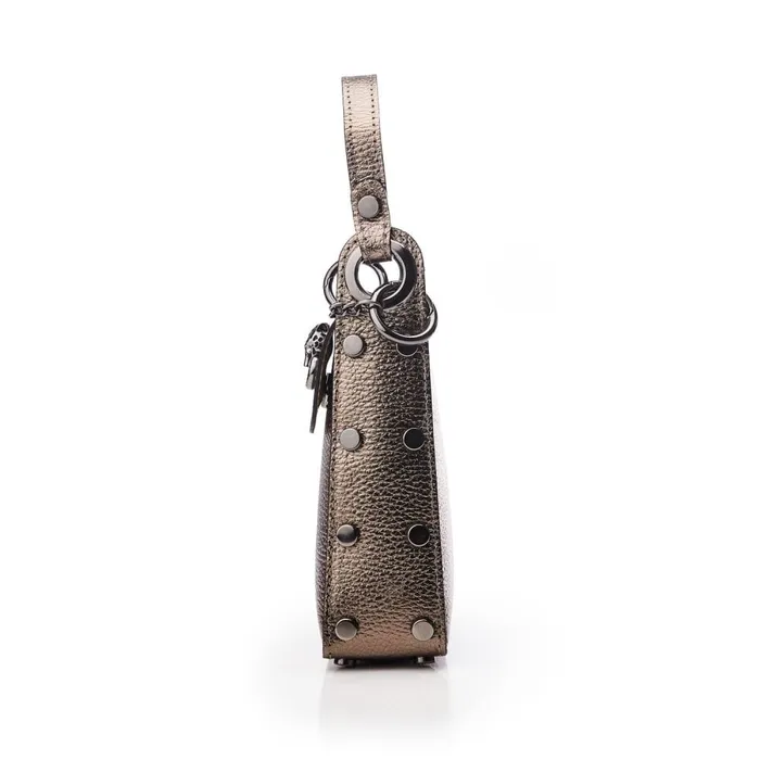 Clutch Bags Women Moda In Pelle Joie Bag Pewter Metallic Leather