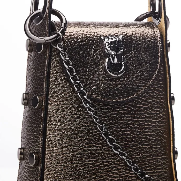 Clutch Bags Women Moda In Pelle Joie Bag Pewter Metallic Leather