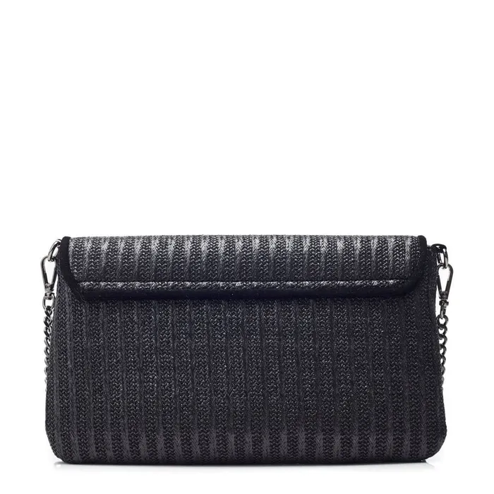 Clutch Bags Women Moda In Pelle Quinn Bag Black Raffia