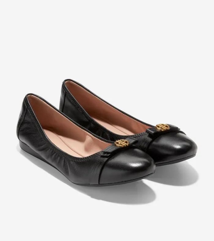 Cole Haan Flats and SlipOns Women Women039s Tova Bow Ballet Black