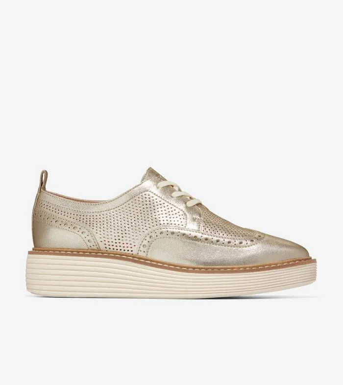Cole Haan Oxfords Women Women039s ORIGINALGRAND PLATFORM WINGTIP Gold