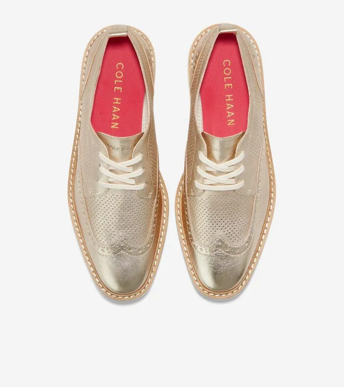 Cole Haan Oxfords Women Women039s ORIGINALGRAND PLATFORM WINGTIP Gold Cole Haan Oxfords Women Women039s ORIGINALGRAND PLATFORM WINGTIP Gold