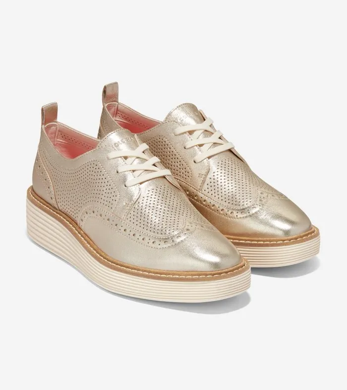 Cole Haan Oxfords Women Women039s ORIGINALGRAND PLATFORM WINGTIP Gold Cole Haan Oxfords Women Women039s ORIGINALGRAND PLATFORM WINGTIP Gold