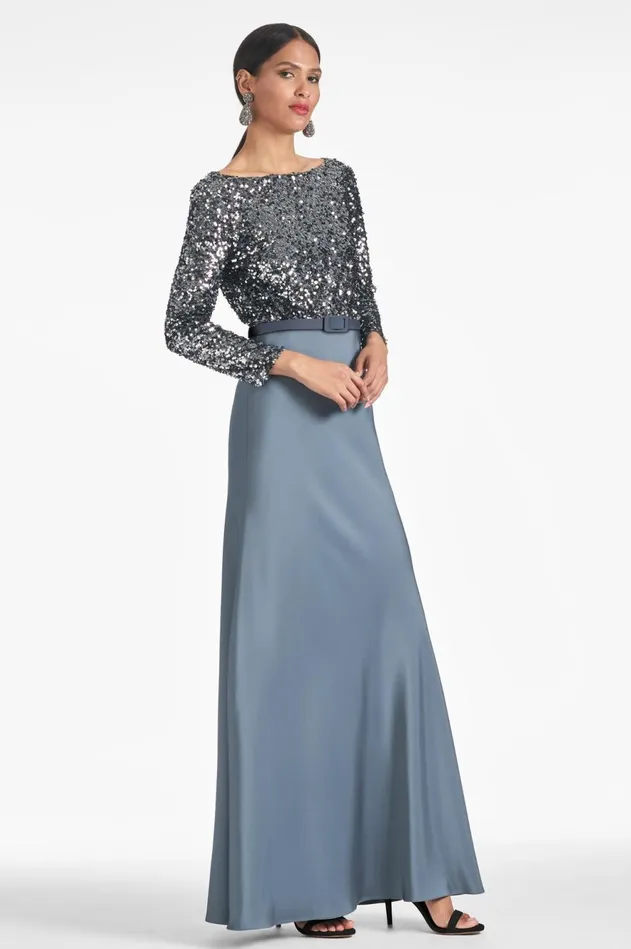 Colette Gown 8211 Gunmetal Women Sachin and Babi Covered