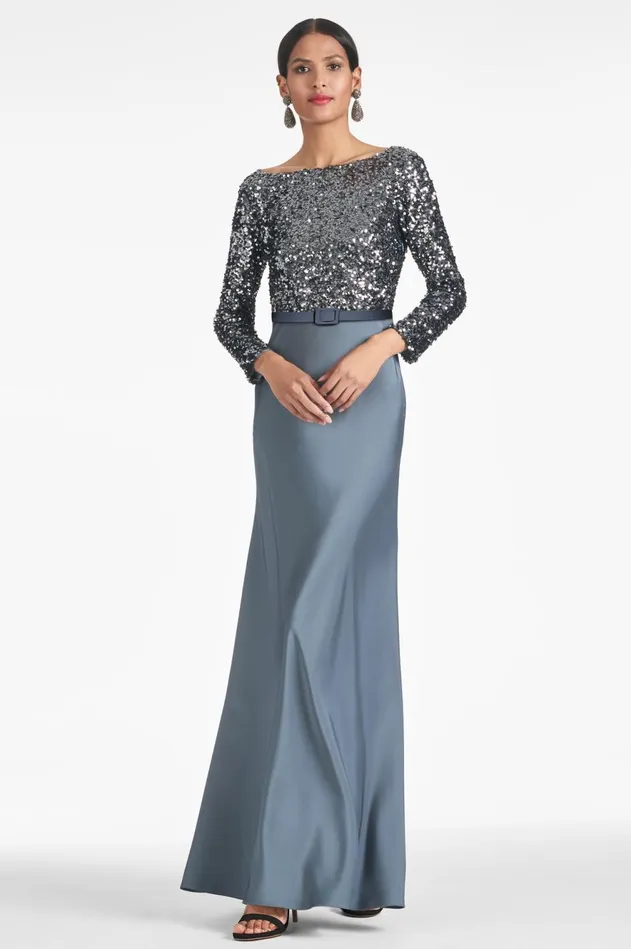 Colette Gown 8211 Gunmetal Women Sachin and Babi Covered