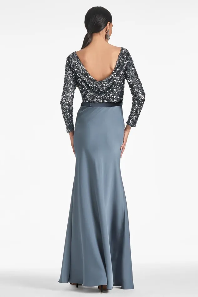 Colette Gown 8211 Gunmetal Women Sachin and Babi Covered