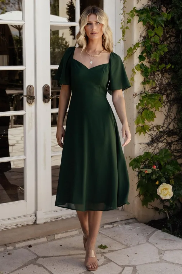 Colette Sweetheart Midi Dress Evergreen Women Baltic Born Wedding Guest Colette Sweetheart Midi Dress Evergreen Women Baltic Born Wedding Guest