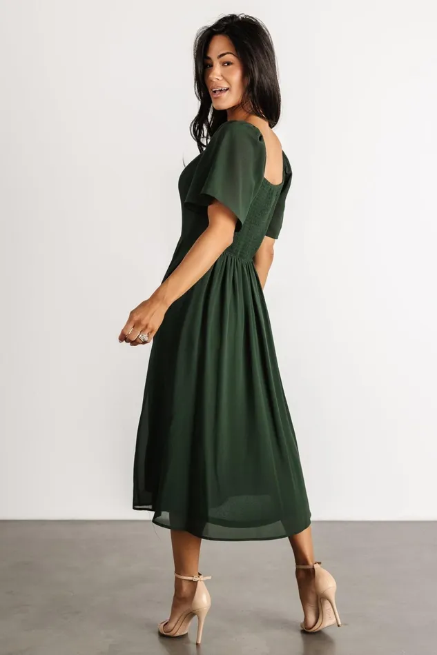 Colette Sweetheart Midi Dress Evergreen Women Baltic Born Wedding Guest Colette Sweetheart Midi Dress Evergreen Women Baltic Born Wedding Guest