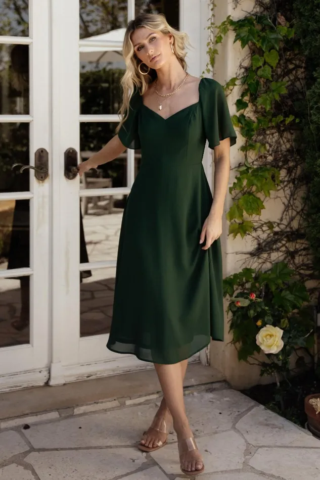 Colette Sweetheart Midi Dress Evergreen Women Baltic Born Wedding Guest Colette Sweetheart Midi Dress Evergreen Women Baltic Born Wedding Guest