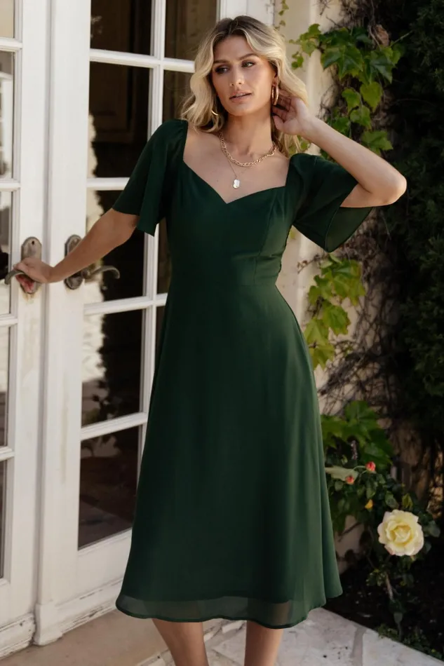 Colette Sweetheart Midi Dress Evergreen Women Baltic Born Wedding Guest Colette Sweetheart Midi Dress Evergreen Women Baltic Born Wedding Guest