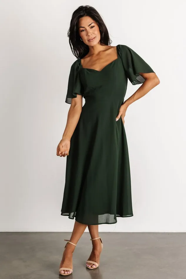Colette Sweetheart Midi Dress Evergreen Women Baltic Born Wedding Guest Colette Sweetheart Midi Dress Evergreen Women Baltic Born Wedding Guest