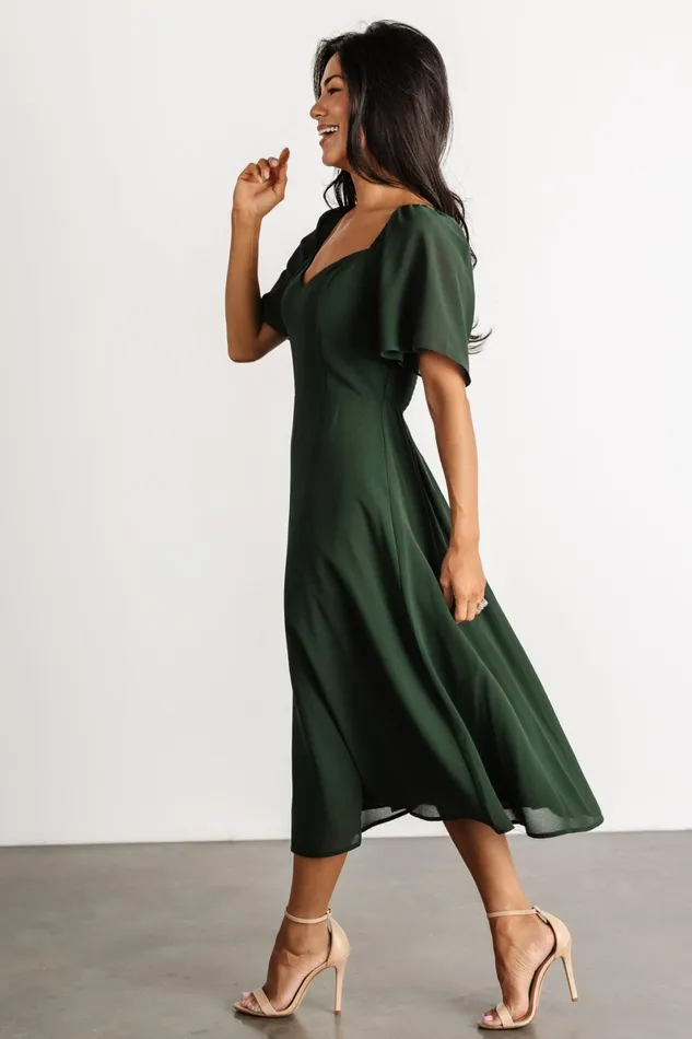 Colette Sweetheart Midi Dress Evergreen Women Baltic Born Wedding Guest Colette Sweetheart Midi Dress Evergreen Women Baltic Born Wedding Guest