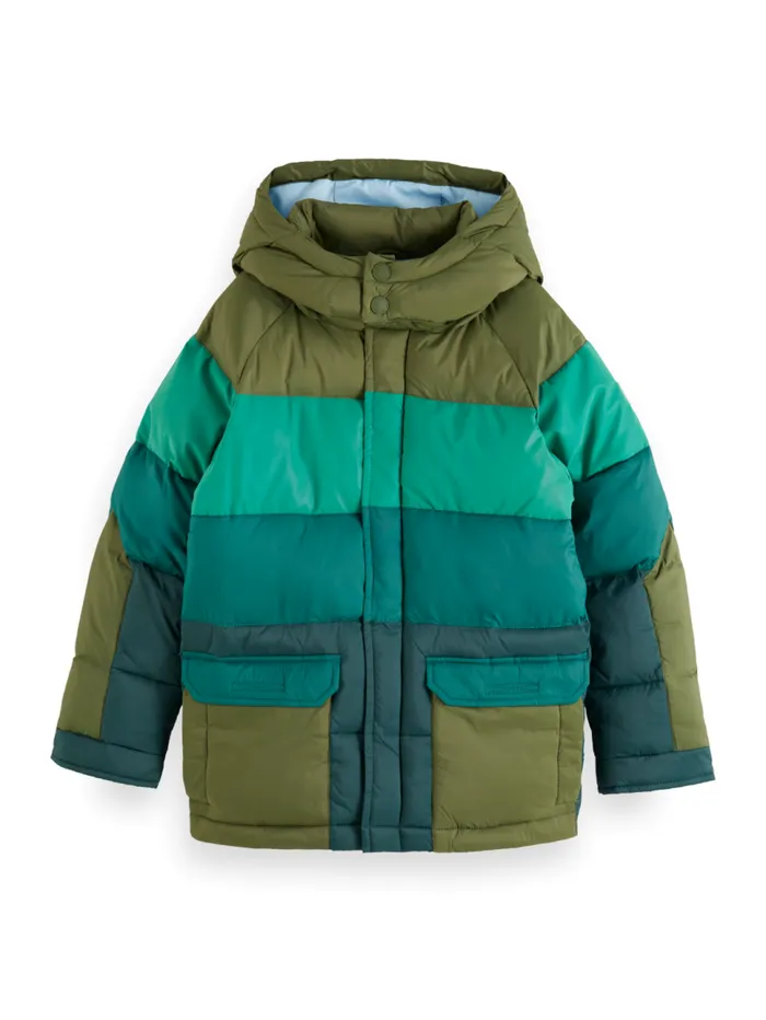 COLOURBLOCK PADDED JACKET Military Colourblock Kids Scotch and Soda Jackets and Coats
