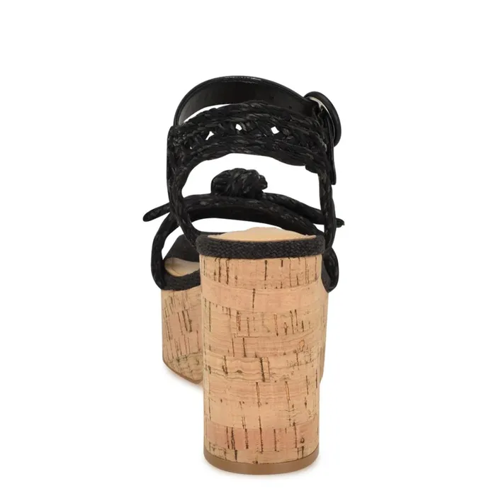 Comiele Platform Sandals Black Raffia Women Nine West Wedges Comiele Platform Sandals Black Raffia Women Nine West Wedges