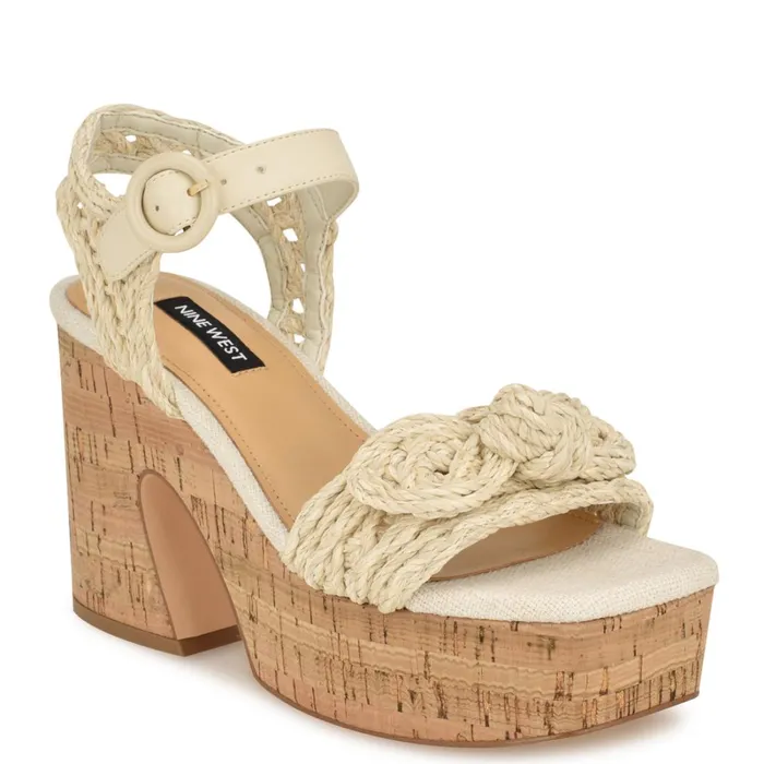Comiele Platform Sandals Chic Cream Raffia Women Nine West Sandals Comiele Platform Sandals Chic Cream Raffia Women Nine West Sandals