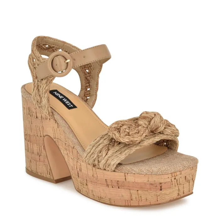 Comiele Platform Sandals Natural Raffia Women Nine West Wedges Comiele Platform Sandals Natural Raffia Women Nine West Wedges