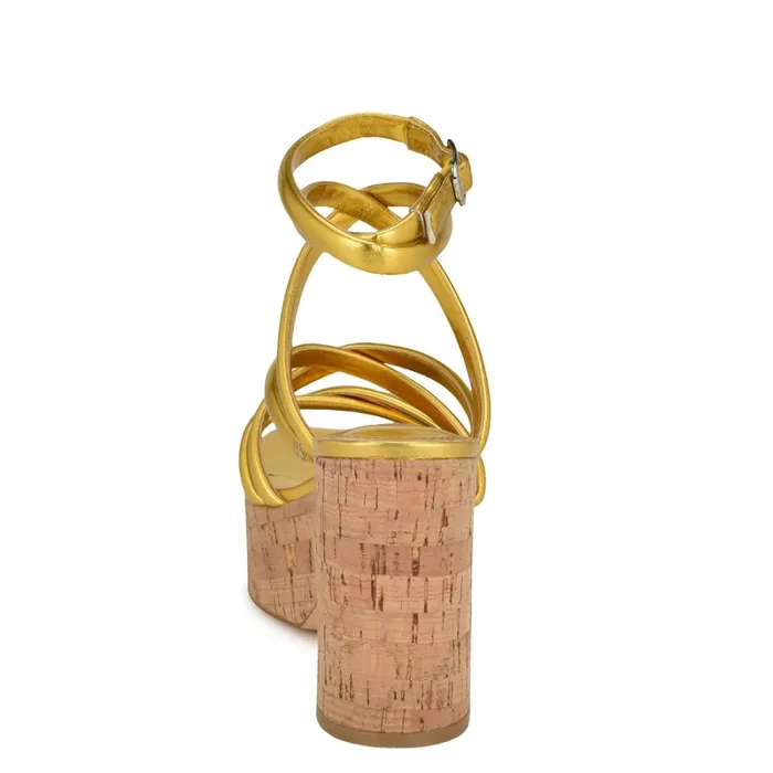 Corke Platform Wedge Strappy Sandals Yellow Women Nine West Sandals Corke Platform Wedge Strappy Sandals Yellow Women Nine West Sandals