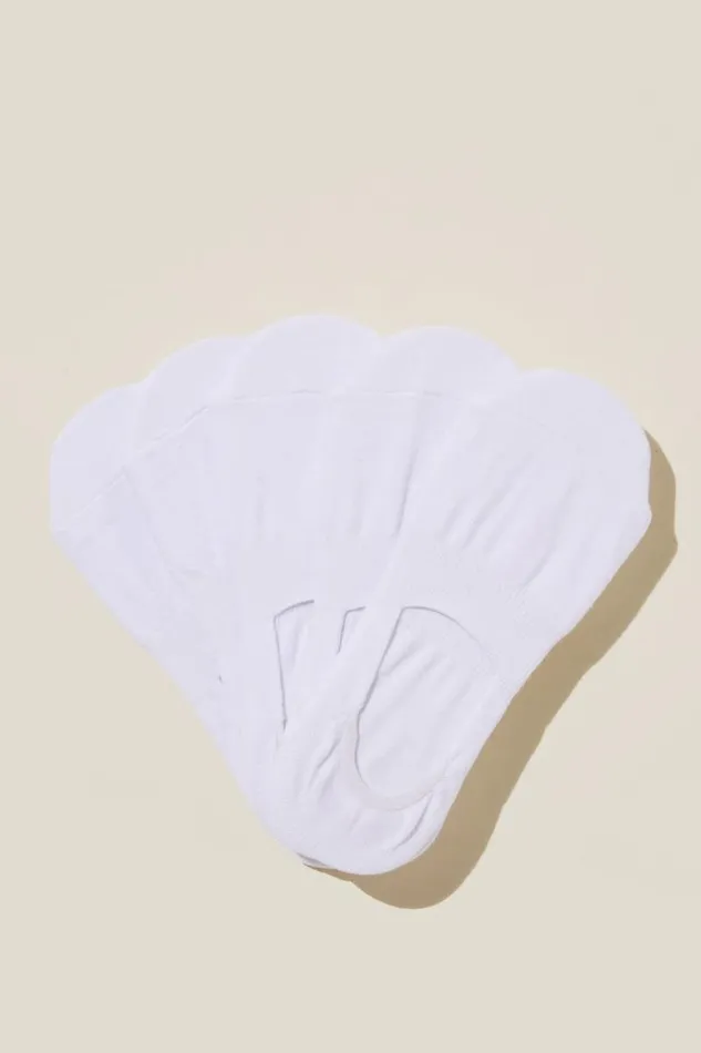 Cotton On Accessories Body Invisible Socks 5Pk White 8211 Women