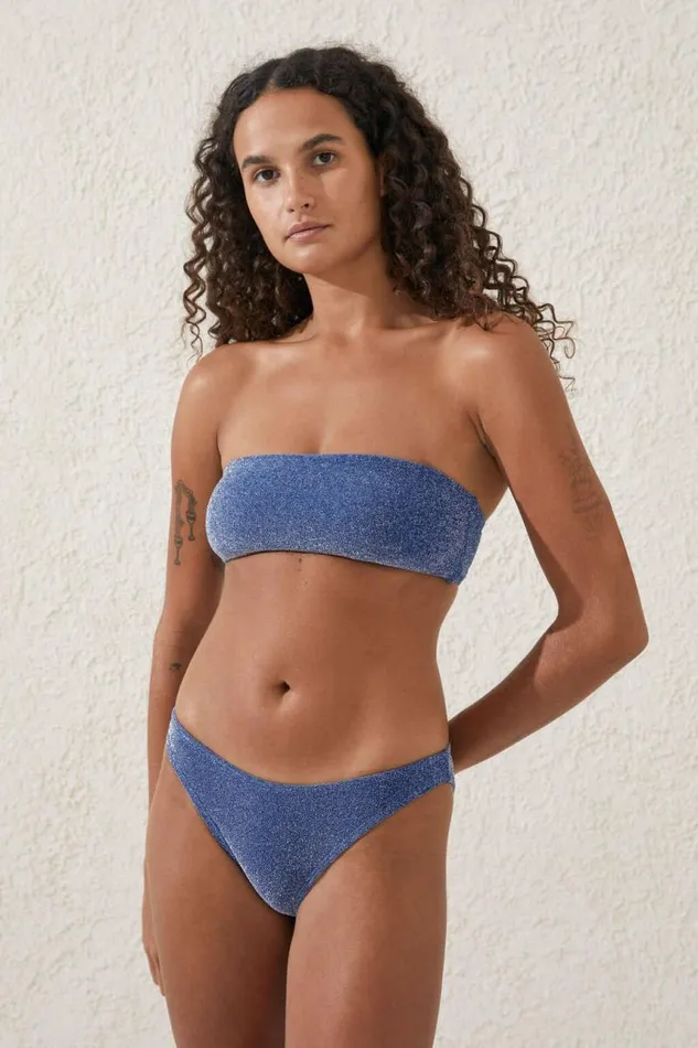 Cotton On Bikinis Bandeau Bikini Top Lapis Blue Metallic 8211 Women